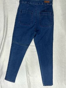 Navy Blue Jeggings W Chain