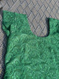 Green Chikankari Suit