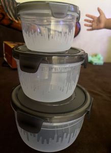 3 Plastic Air Tight Boxes