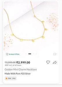GIVA 925 silver Gold plated Elegant Necklace