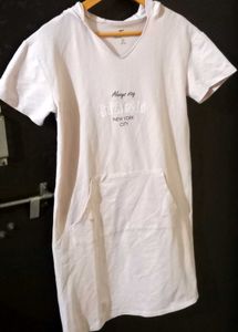 Casual Hooded T-Shirt Dress