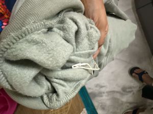 Zara Sage Green Turtleneck Sweater With Fleece