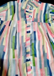 Striped Flared Sleeve Top