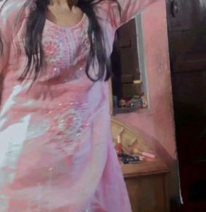 Pink Embroidered Kurta Set