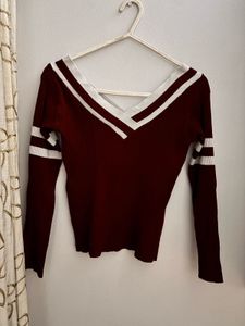Off Shoulder Maroon Winter Top. NOT WORN EVEN ONCE