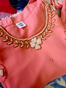 Pearl Work Georgette Heavy Suit Set