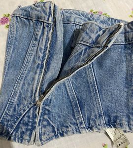 Zara Denim Tube Crop Top