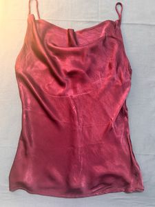 Burgundy Satin Cami Top
