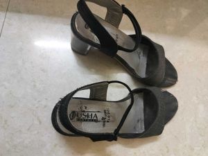 Black Block Heel Sandals