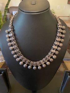 Boho Oxidized Silver Necklace