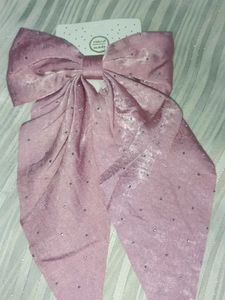 Dusty Rose Rhinestone Hair Bow