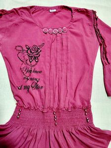Rose Graphic Top with Bell Sleeves
