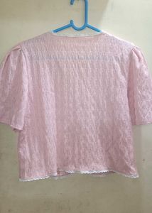 cute korean pink top