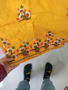Mustard Yellow Handmade Patiala Suit