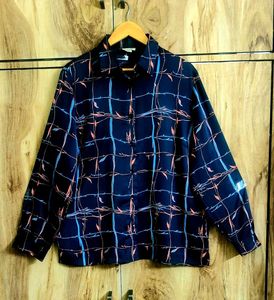 Black Printed Shirt Size-44+