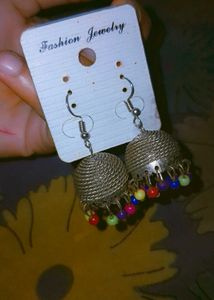 Silver Jhumka Earrings