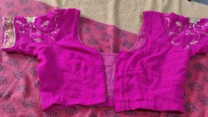 Pink Embroidered Saree