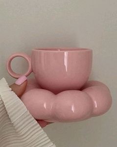 Pink Bubble Cup And Saucer Set