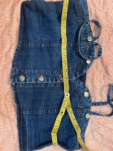 White Shirt With Blue Denim Top