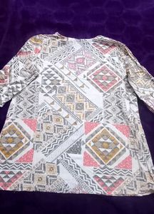 Patterned V-Neck Tunic