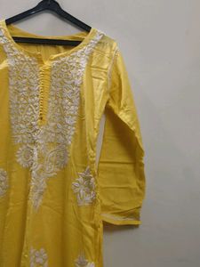 Yellow Embroidered Kurta