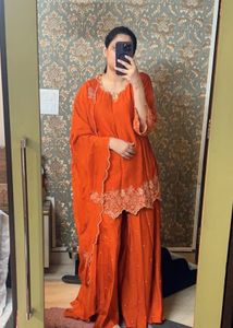 KTT Russian Silk Accent Embroidery Work Kurta Set