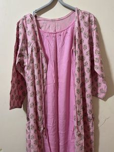 Pink Aline Kurtha Set