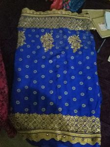 Embroidery Work with Mirror and Designed Boarder