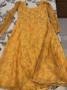 Floral Yellow Anarkali Kurta