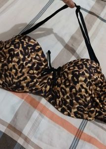 Leopard Print Bikini Top