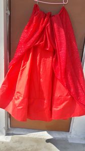 red lehenga