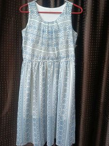 blue fit and flare women dress
