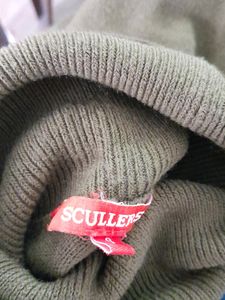 Olive Turtle Neck Mega Sleeve Top