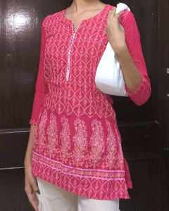 Pink Printed Kurta