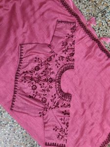 Elegant Pink Saree with Blouse