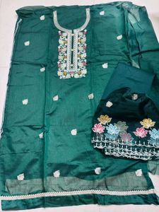 Elegant Embroidered Dress Material