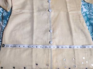 Cream/Pearl Tissue Mix XL kurta Pant Dupatta Set