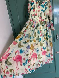 Pristino Women Floral Print Anarkali Kurta