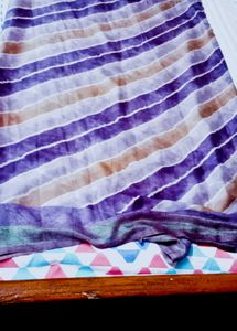 Striped Purple &amp; Brown Saree Pack Of 3