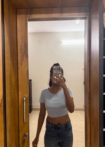 Cute Light Blue Crop Top