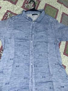 Blue Linen Shirt Dress