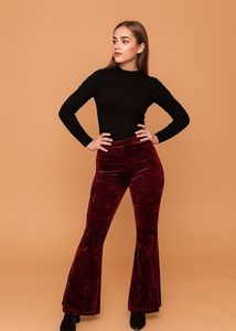 Velvet Flare Leg Pants