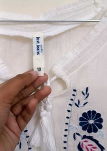 Embroidered White Tank Top