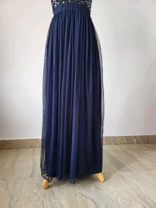 Elegant Navy Sequin Dress
