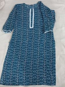 Blue Floral Print Kurti