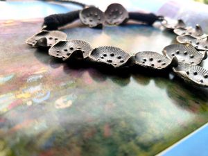 Antique Metal Lilypad Necklace Set