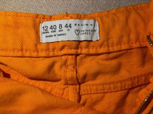 Primark Cares Bright Orange Denim Fringe Shorts