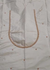 lite gold color aari blouse