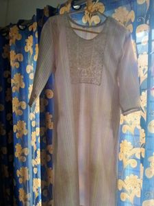 Striped Embroidered Kurta