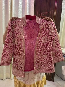 Magenta Bling Luxe Sharara Set for Weddings